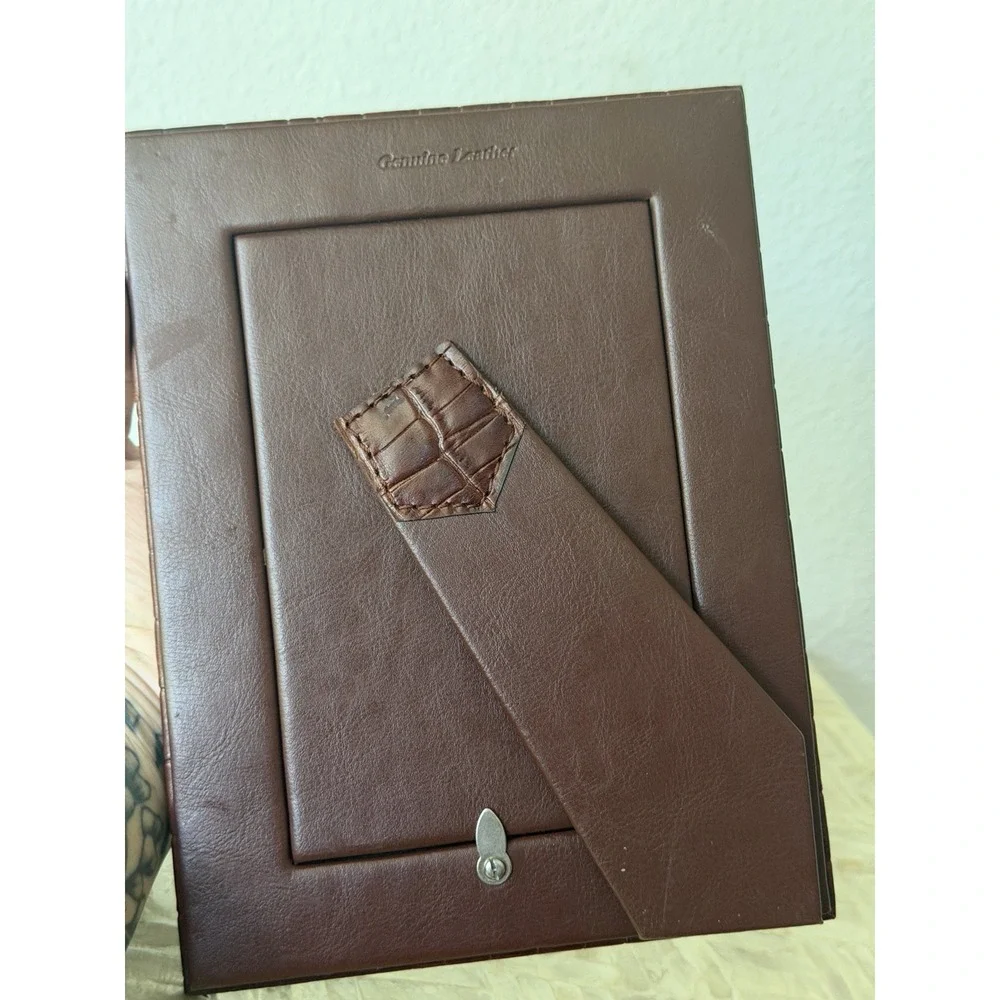 Vintage Embossed Genuine Leather Photo Frame